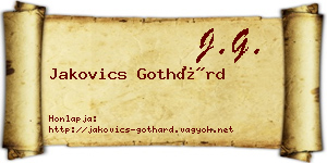 Jakovics Gothárd névjegykártya